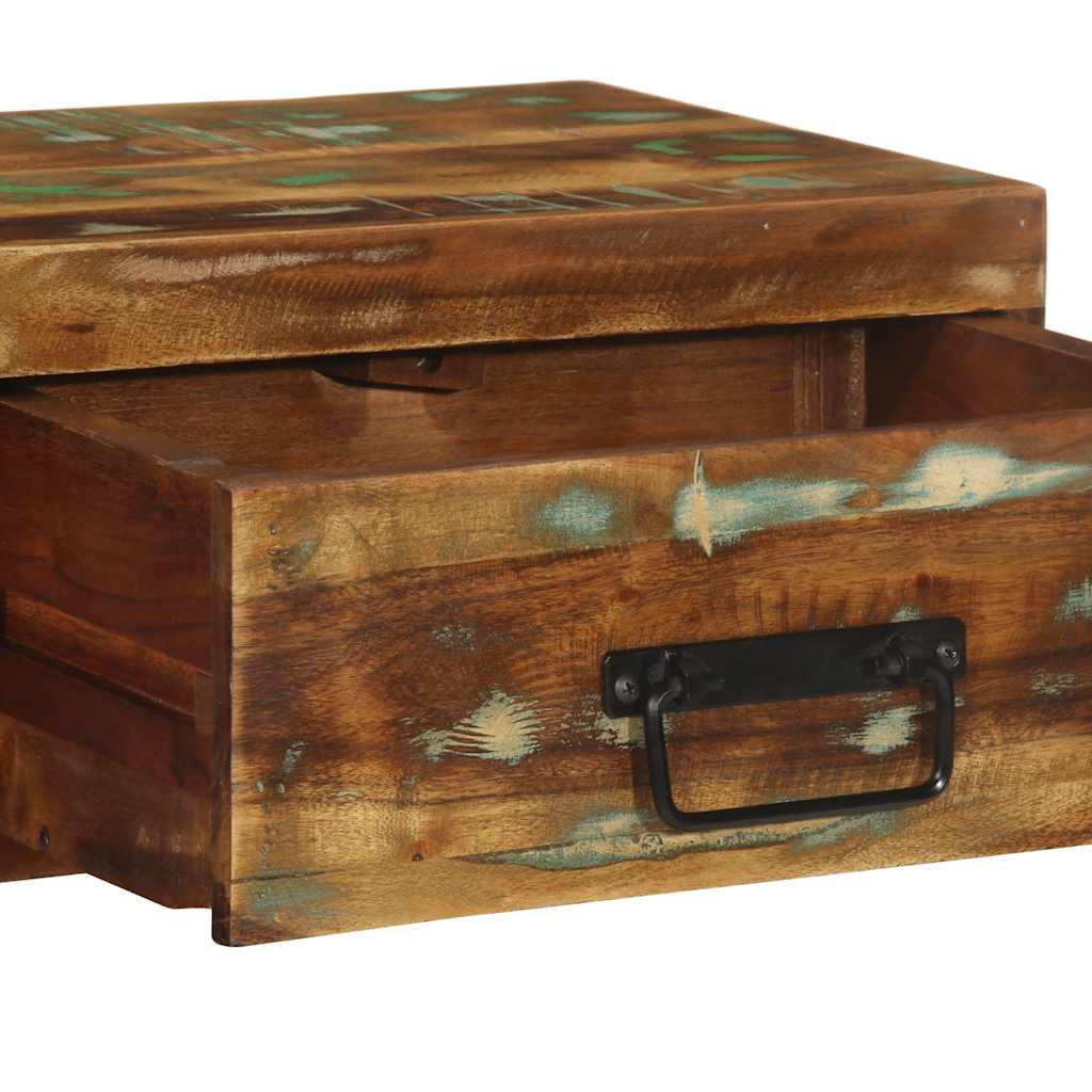 Wall mounted bedside tables 2 pcs solid reclaimed wood
