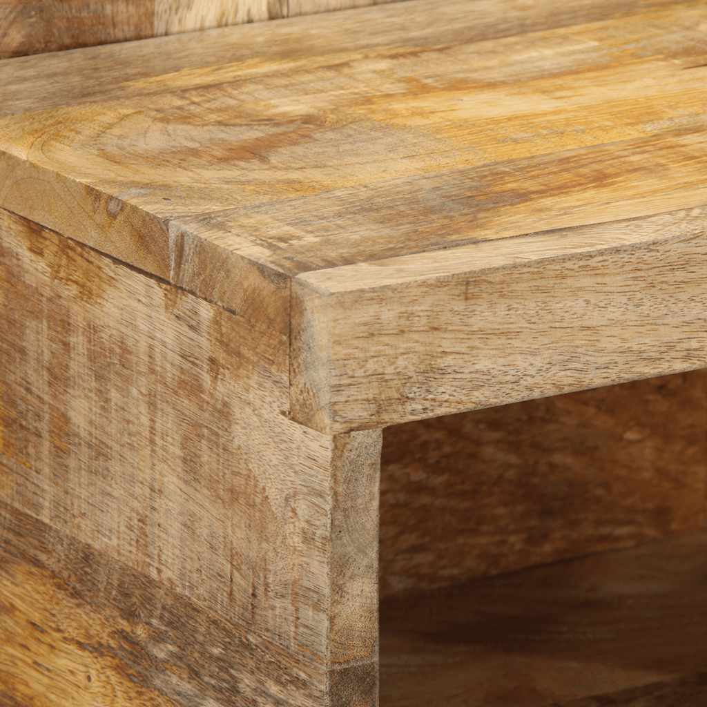 Bedside table 50x27x50 cm solid rough mango wood