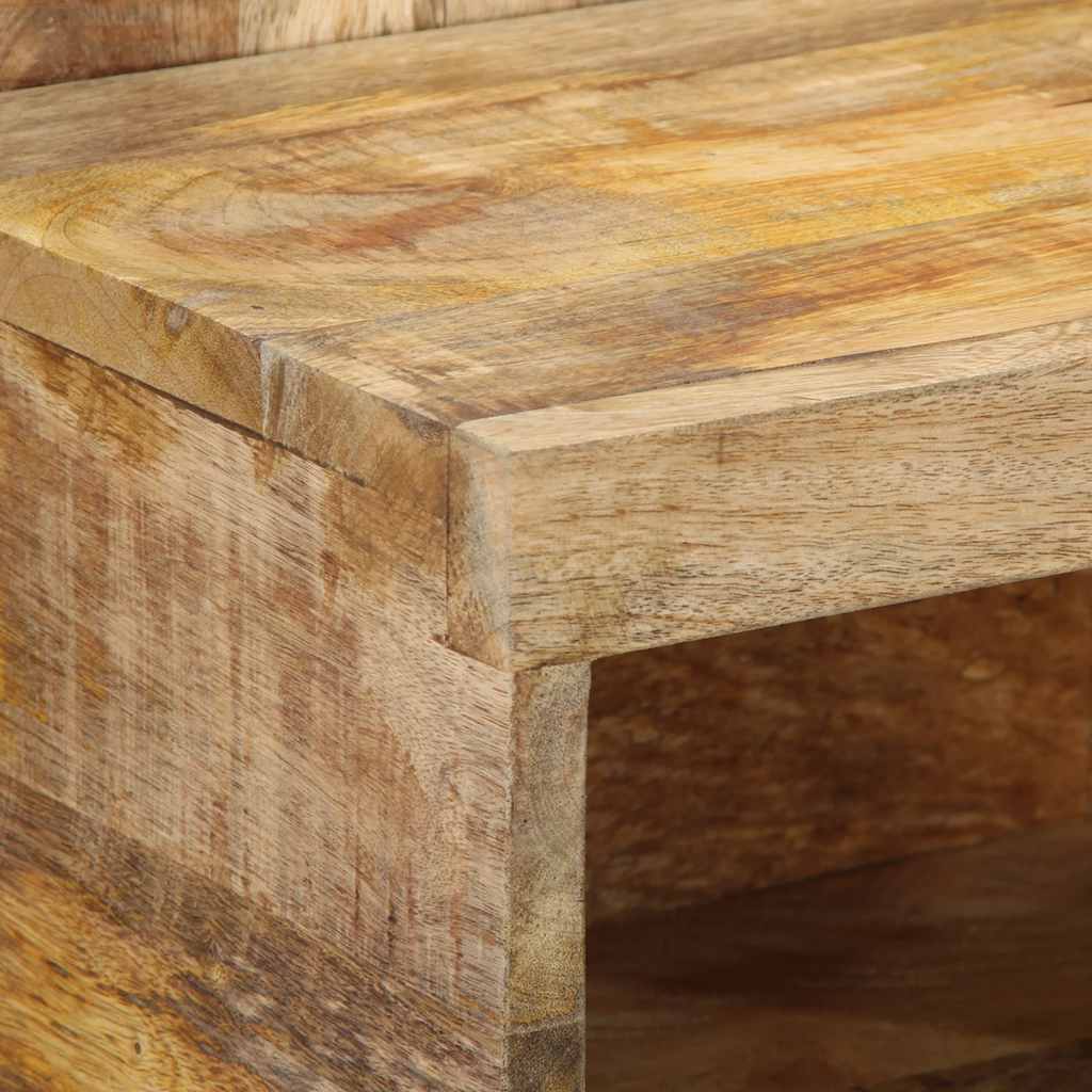 Bedside table 50x27x50 cm solid rough mango wood
