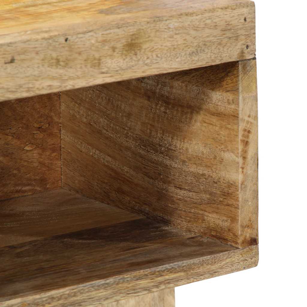 Bedside table 50x27x50 cm solid rough mango wood