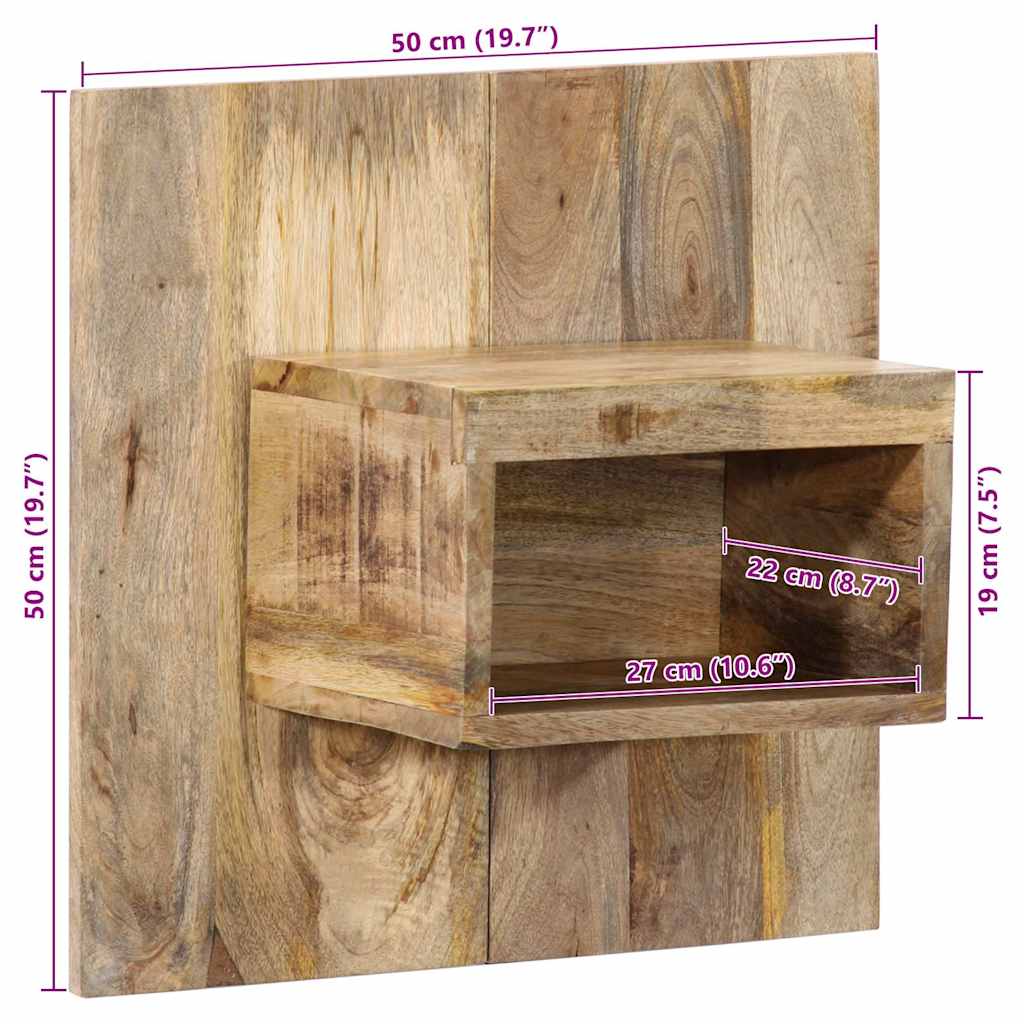 Bedside table 50x27x50 cm solid rough mango wood