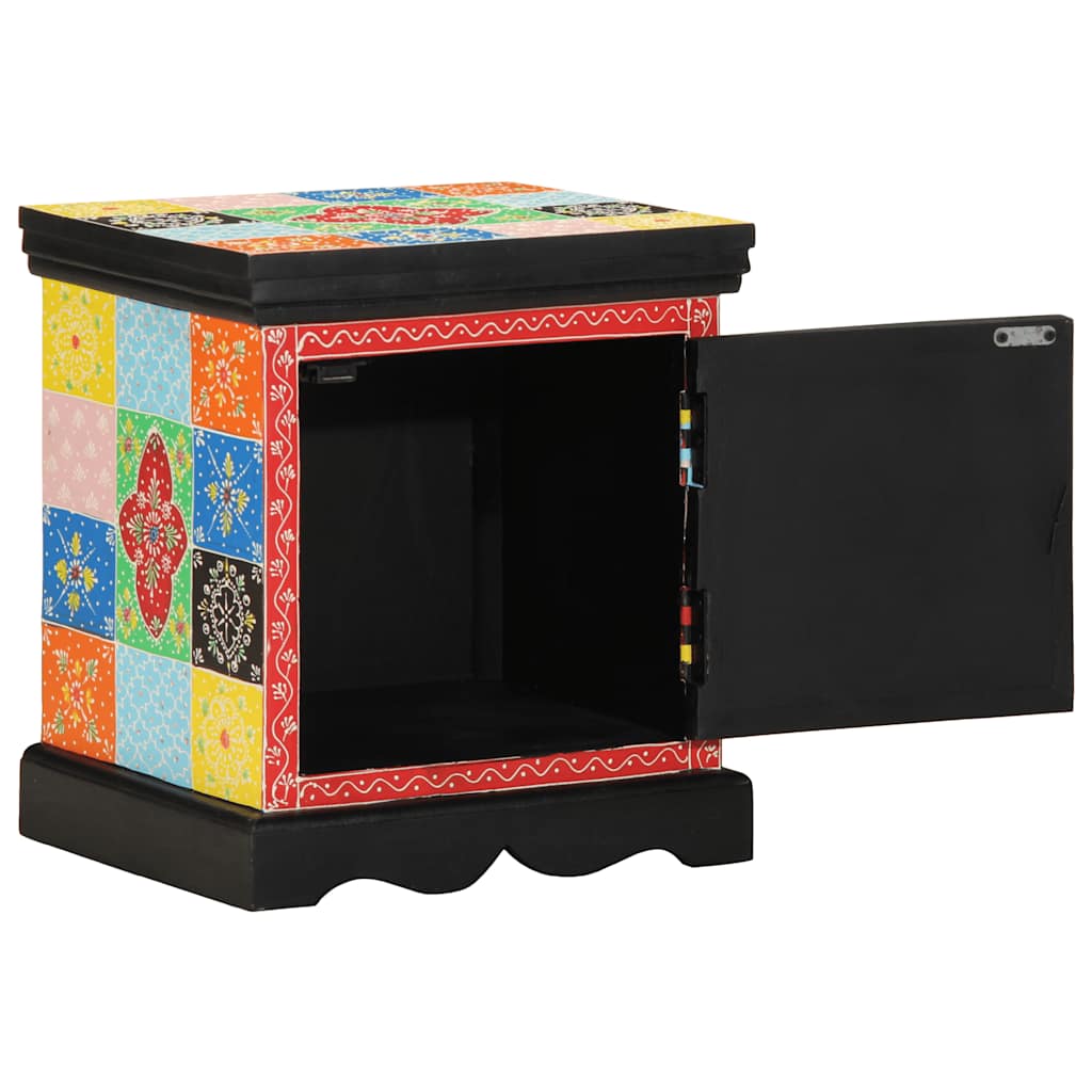 Mesa de cabeceira 2 pcs multicor madeira de mangueira maciça