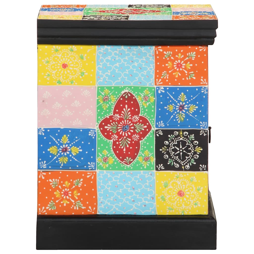 Mesa de cabeceira 2 pcs multicor madeira de mangueira maciça