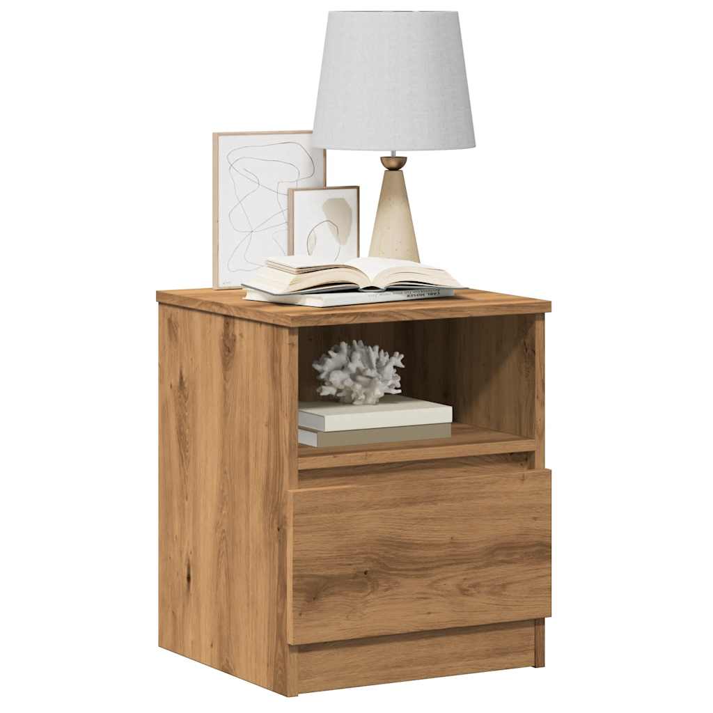 Bedside table 40x40x50 cm derived from artisanal oak wood