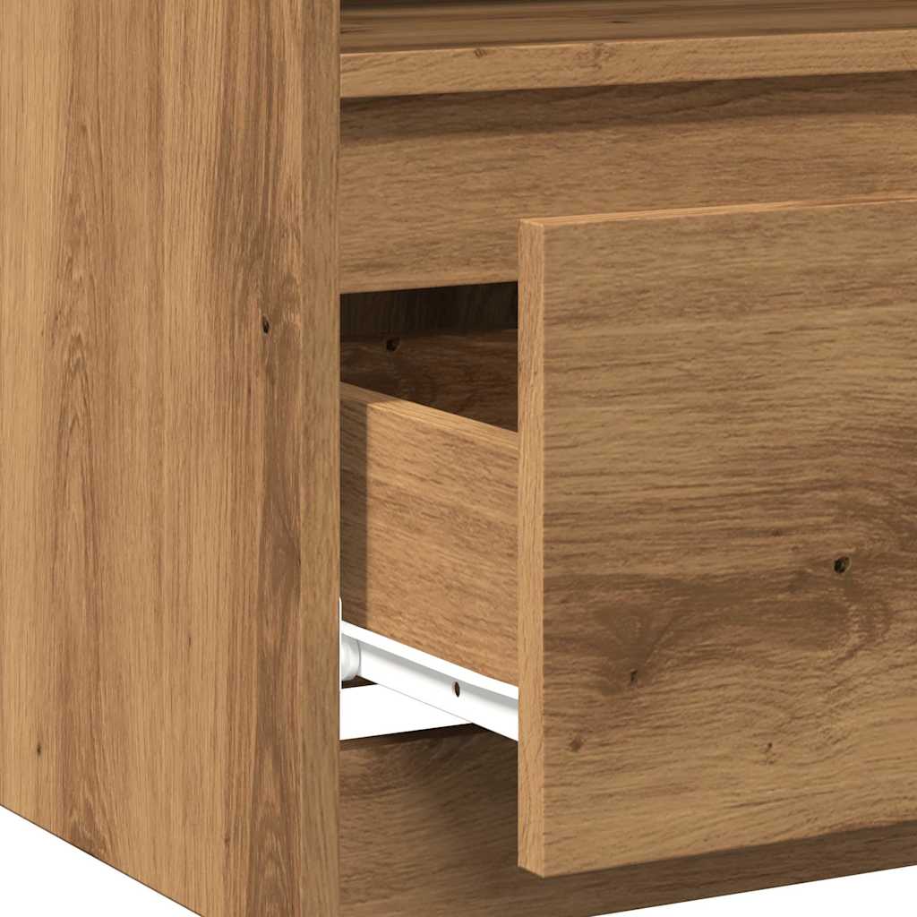Bedside table 40x40x50 cm derived from artisanal oak wood