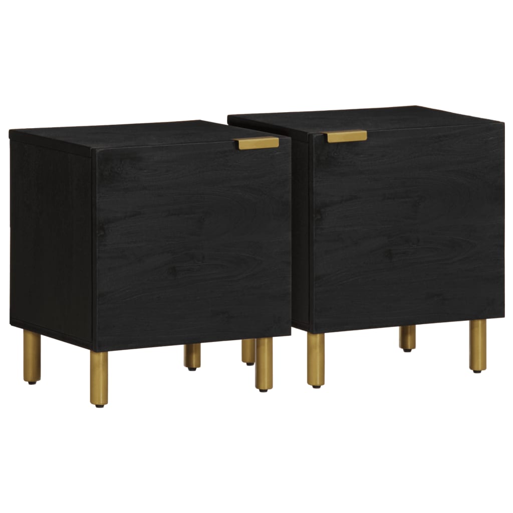 Bedside tables 2 pcs 40x33x46 cm solid mango wood black