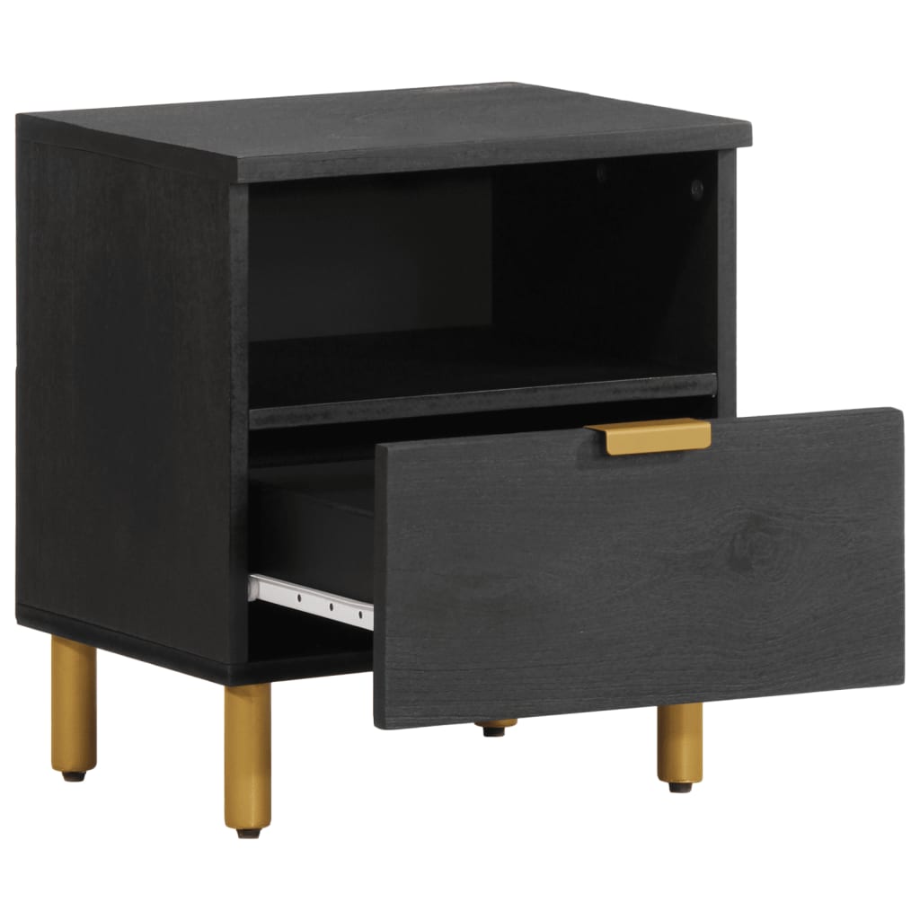 Bedside table 40x33x46 cm black wood derivatives