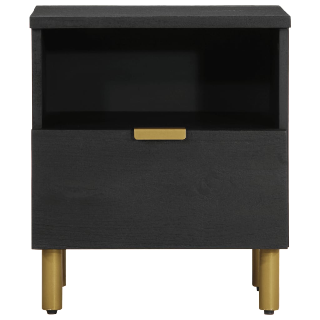 Bedside table 40x33x46 cm black wood derivatives
