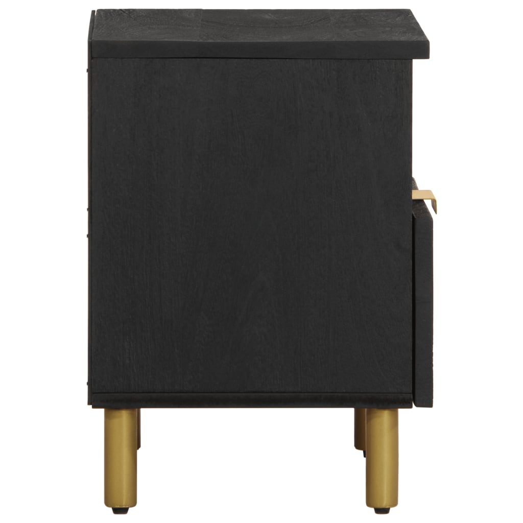 Bedside table 40x33x46 cm black wood derivatives