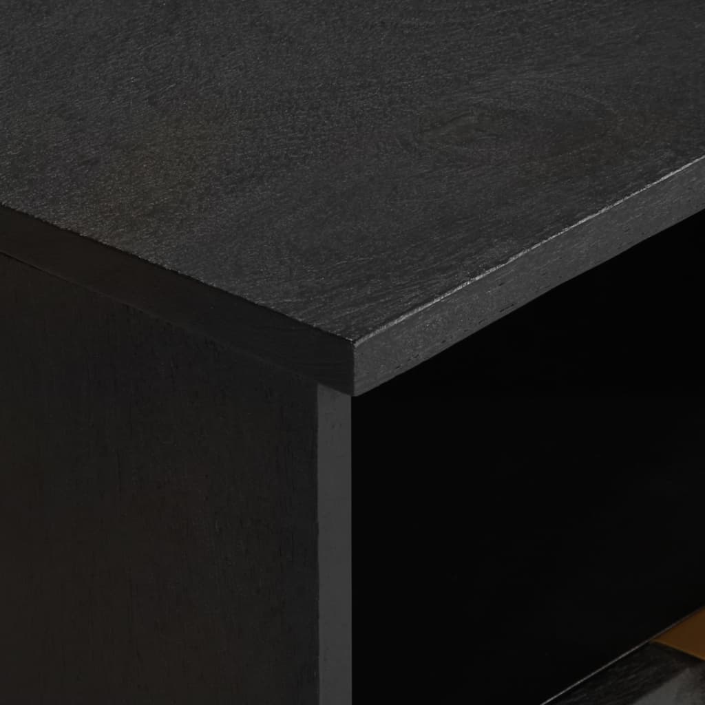 Bedside table 40x33x46 cm black wood derivatives
