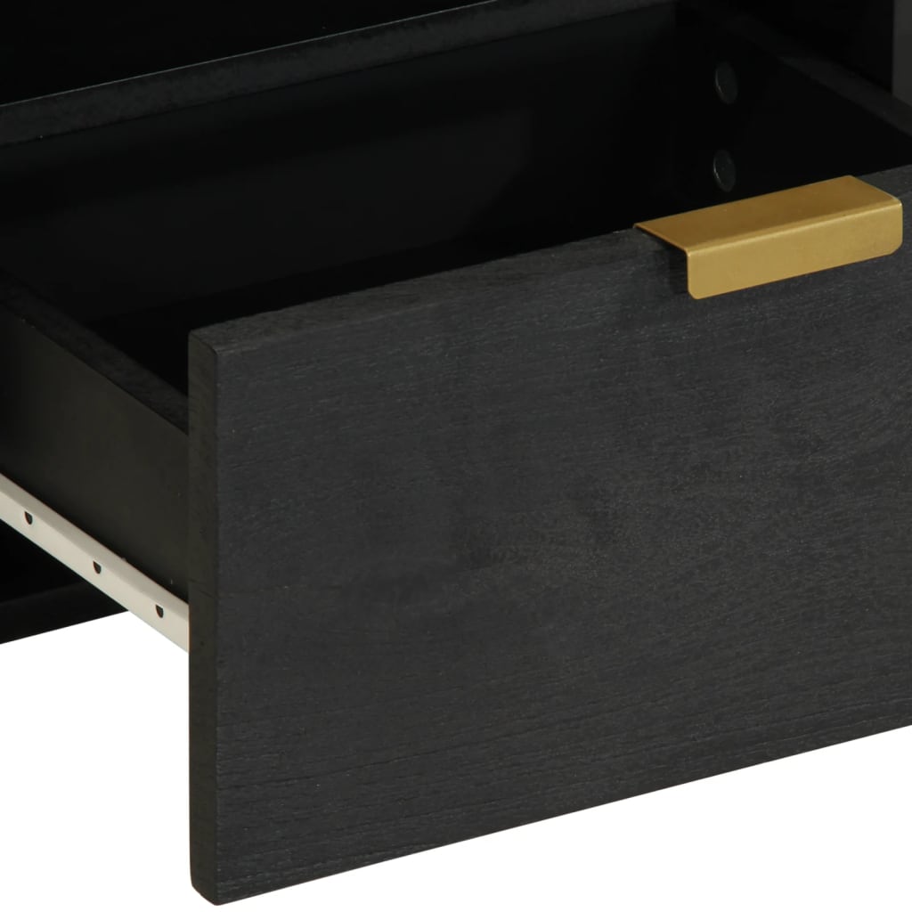 Bedside table 40x33x46 cm black wood derivatives