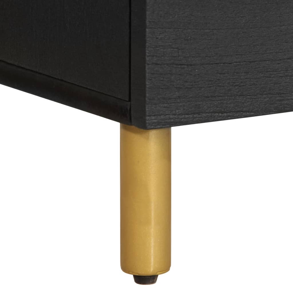 Bedside table 40x33x46 cm black wood derivatives