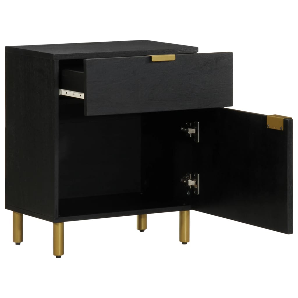 Bedside table 50x33x60 cm black wood derivatives