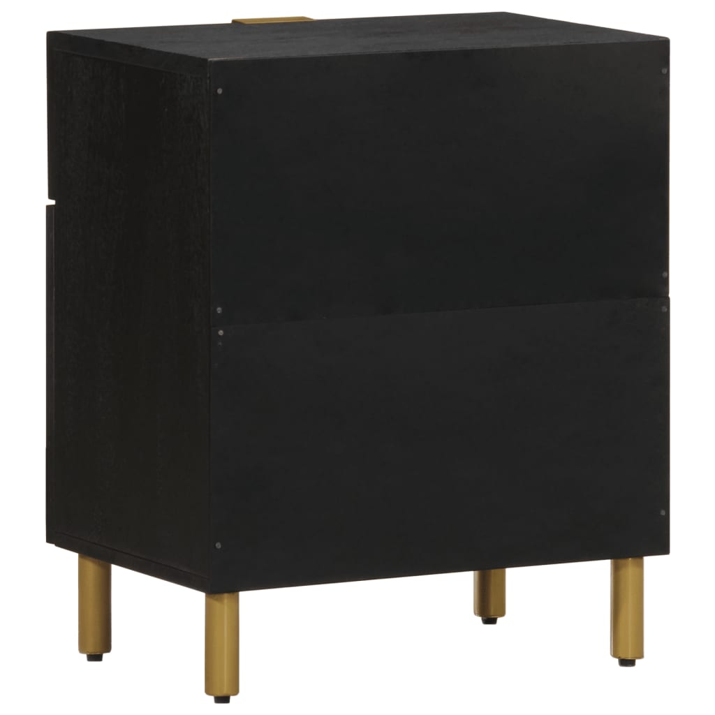 Bedside table 50x33x60 cm black wood derivatives
