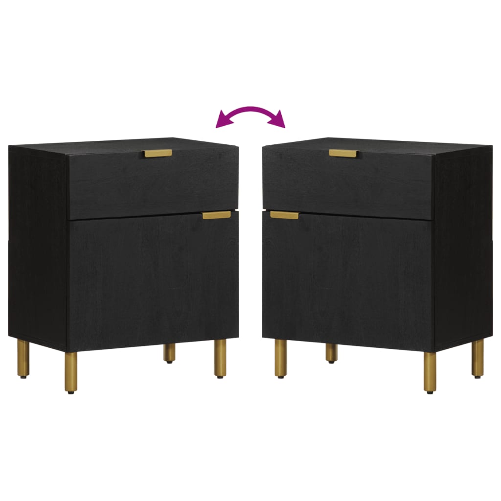 Bedside table 50x33x60 cm black wood derivatives