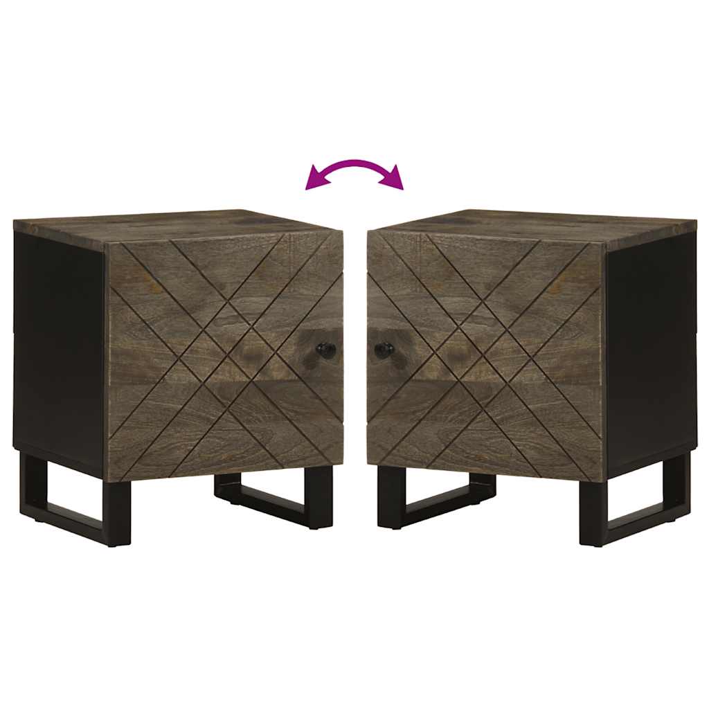 Bedside tables 2 pcs 40x33x46 cm solid mango wood black