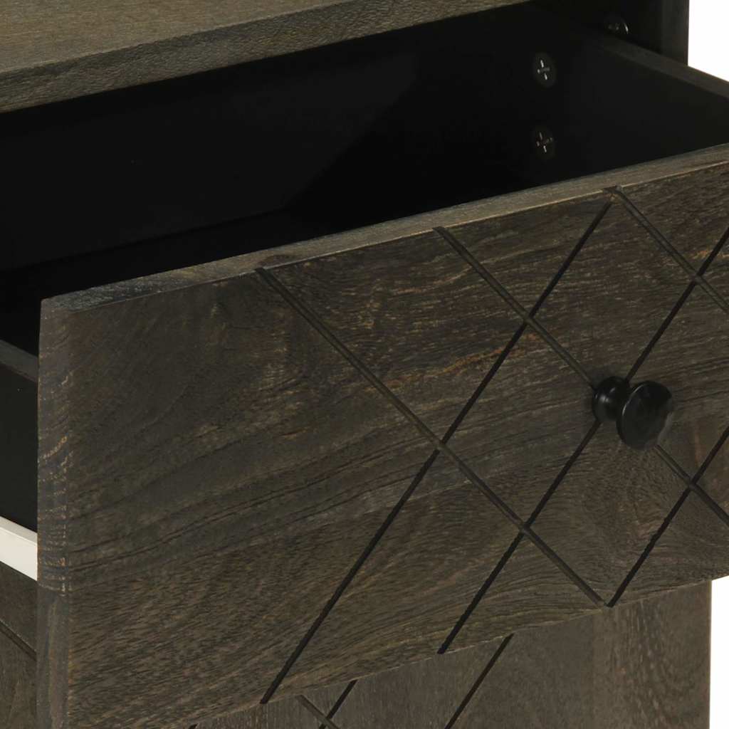Mesa de cabeceira 50x33x60 cm madeira de mangueira maciça preto