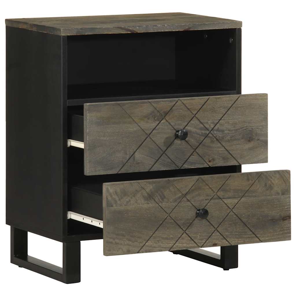 Mesa de cabeceira preto 50x33x62 cm madeira de mangueira maciça