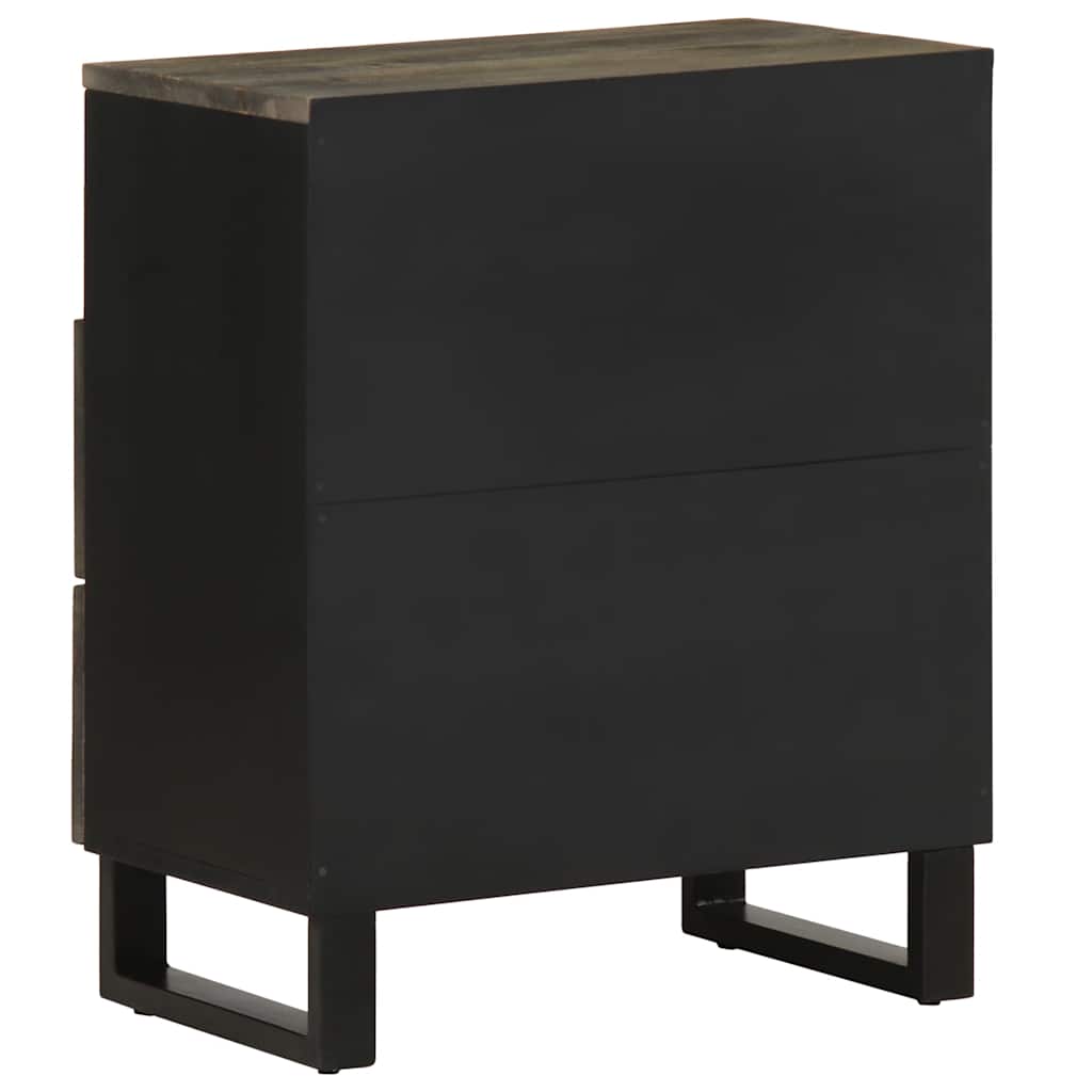 Mesa de cabeceira preto 50x33x62 cm madeira de mangueira maciça