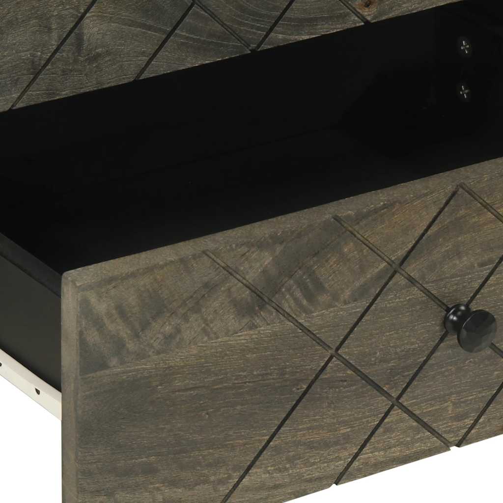 Mesa de cabeceira preto 50x33x62 cm madeira de mangueira maciça