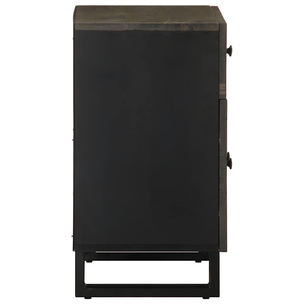 Bedside table 50x33x60 cm solid mango wood black