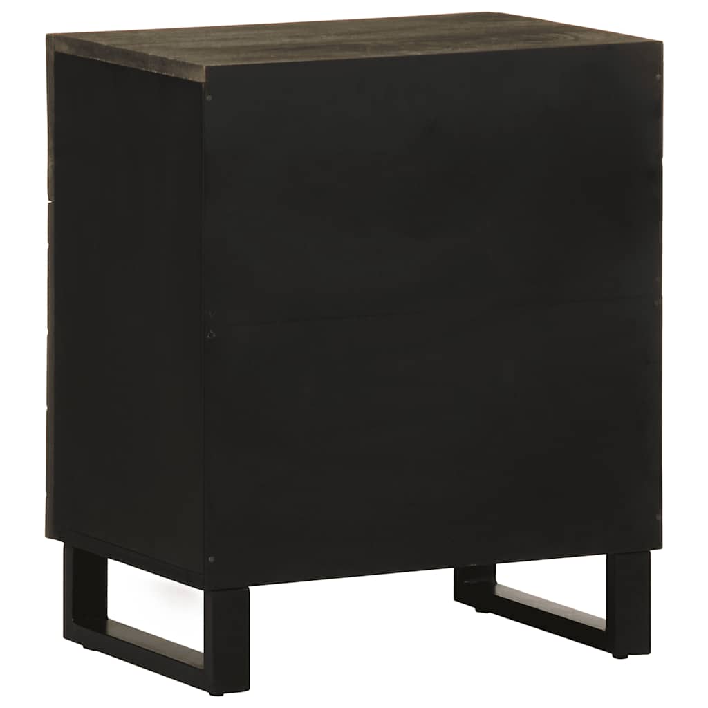 Bedside table 50x33x60 cm solid mango wood black