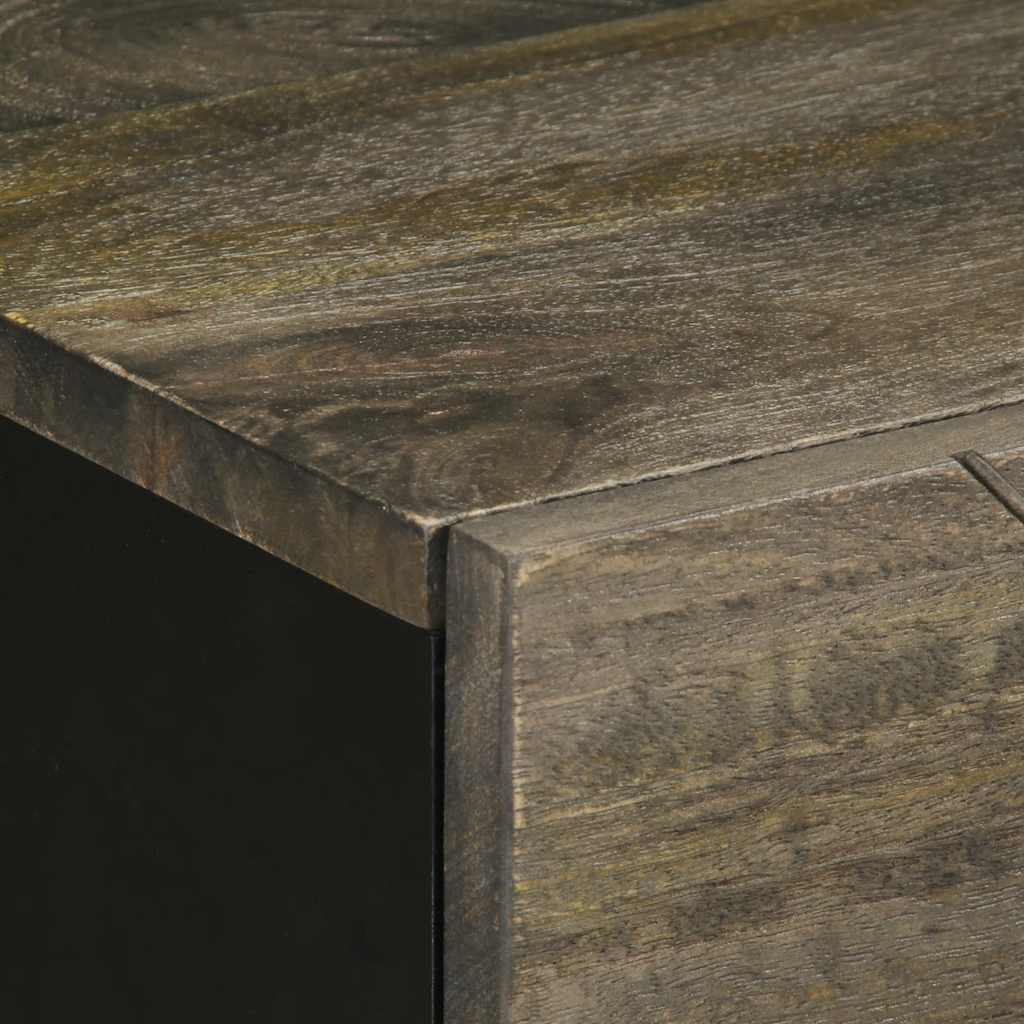 Bedside table 50x33x60 cm solid mango wood black