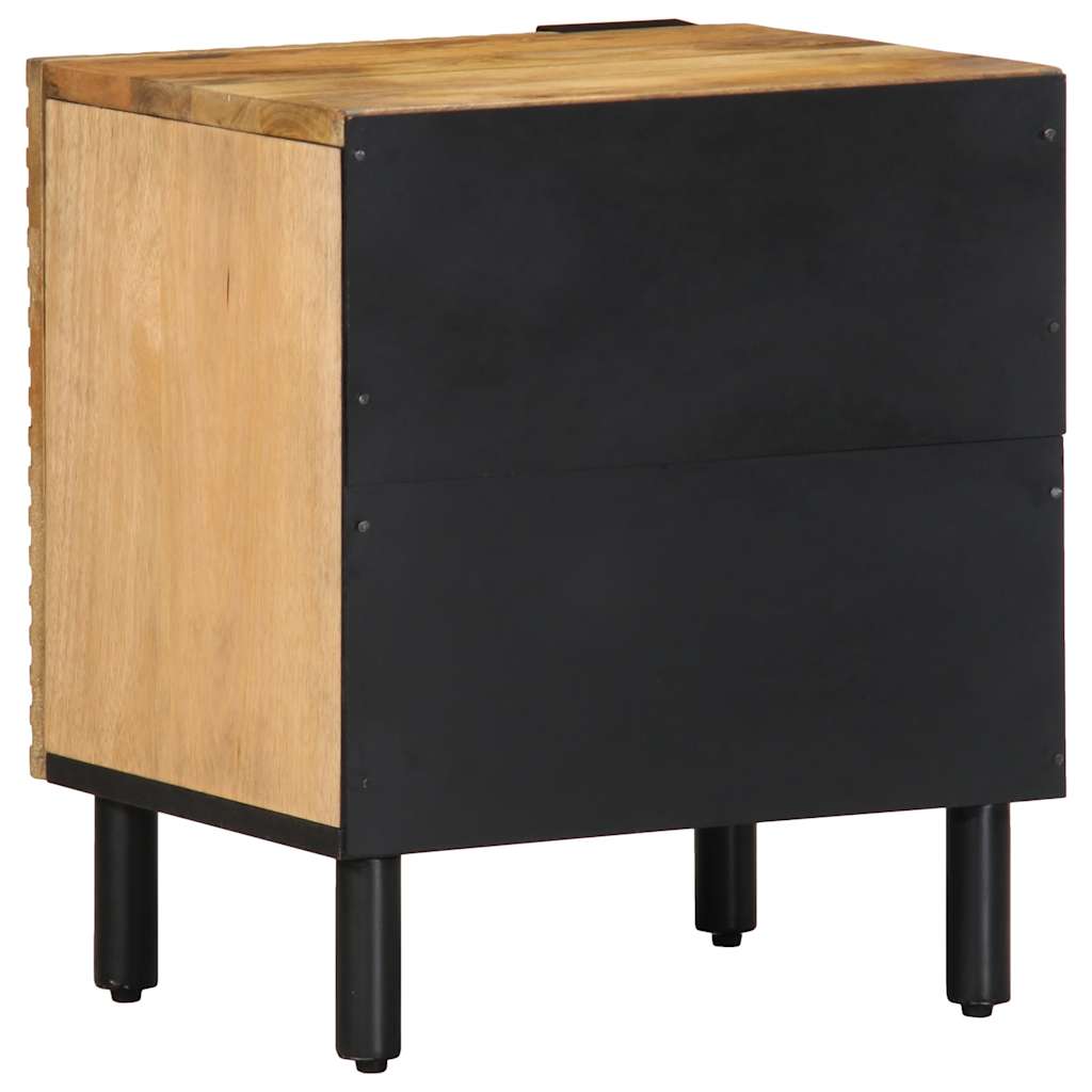 Bedside tables 2 pcs brown solid mango wood