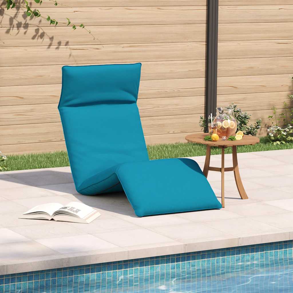 Espreguiçadeira dobrável 175x54x8,5 cm tecido Oxford azul-claro