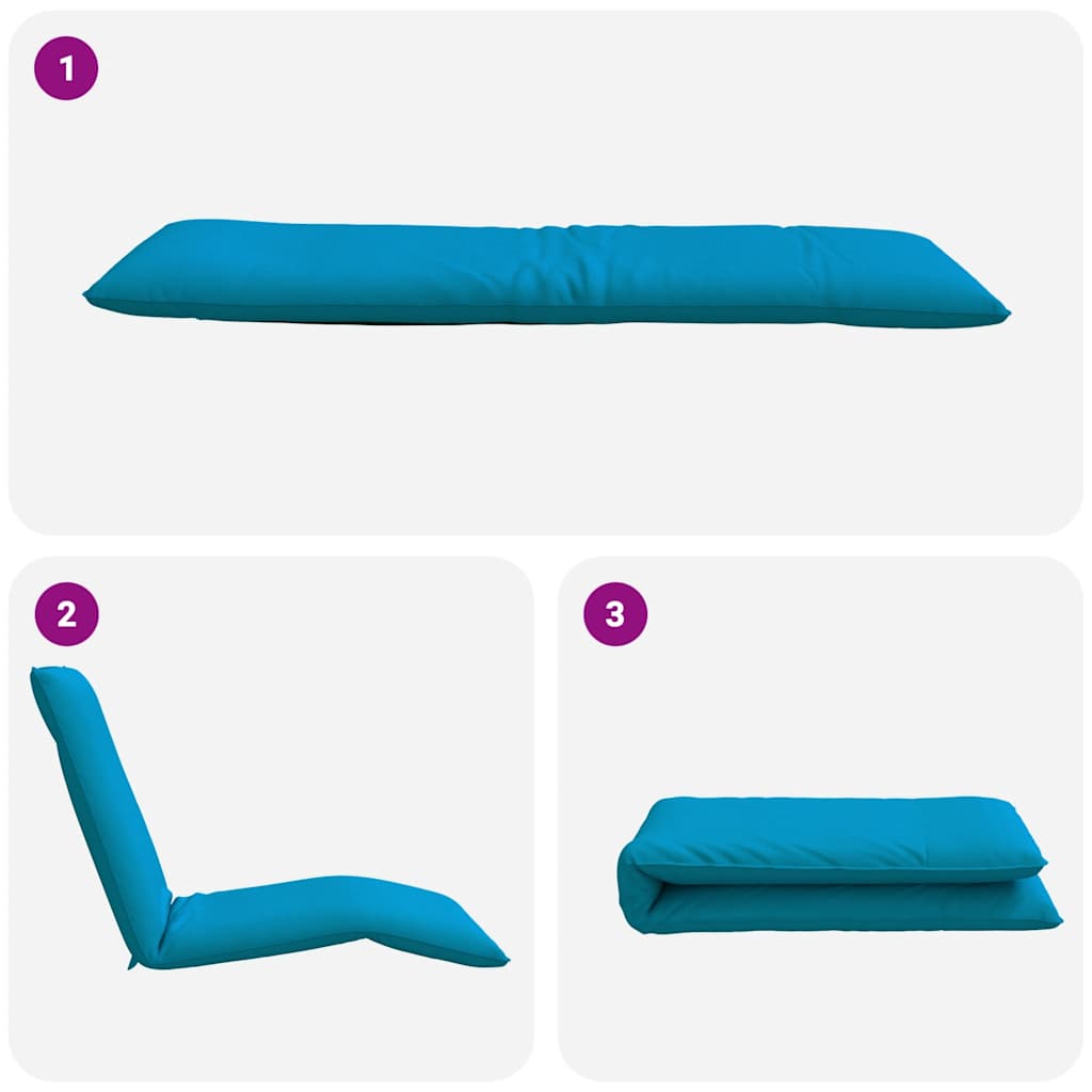 Espreguiçadeira dobrável 175x54x8,5 cm tecido Oxford azul-claro