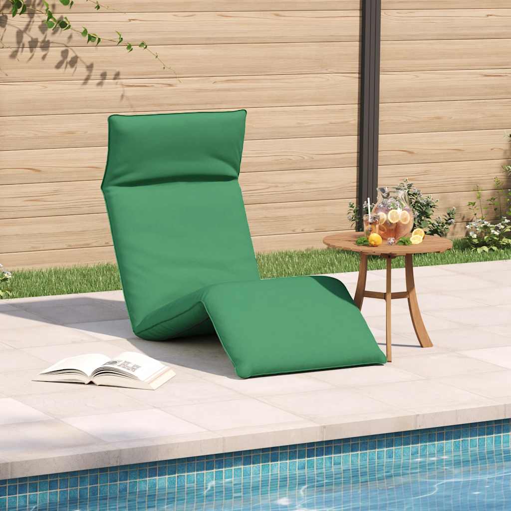 Espreguiçadeira dobrável 175x54x8,5 cm tecido Oxford verde