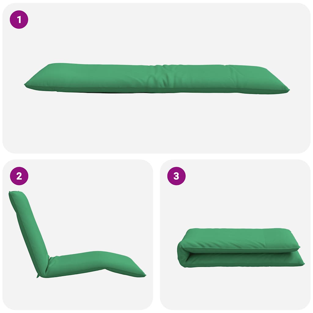 Espreguiçadeira dobrável 175x54x8,5 cm tecido Oxford verde