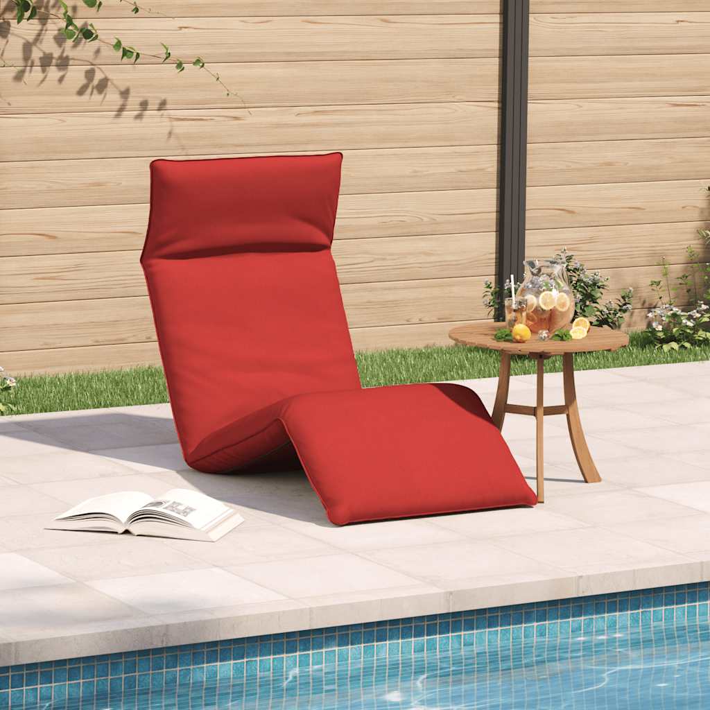Espreguiçadeira dobrável 175x54x8,5 cm tecido Oxford vermelho