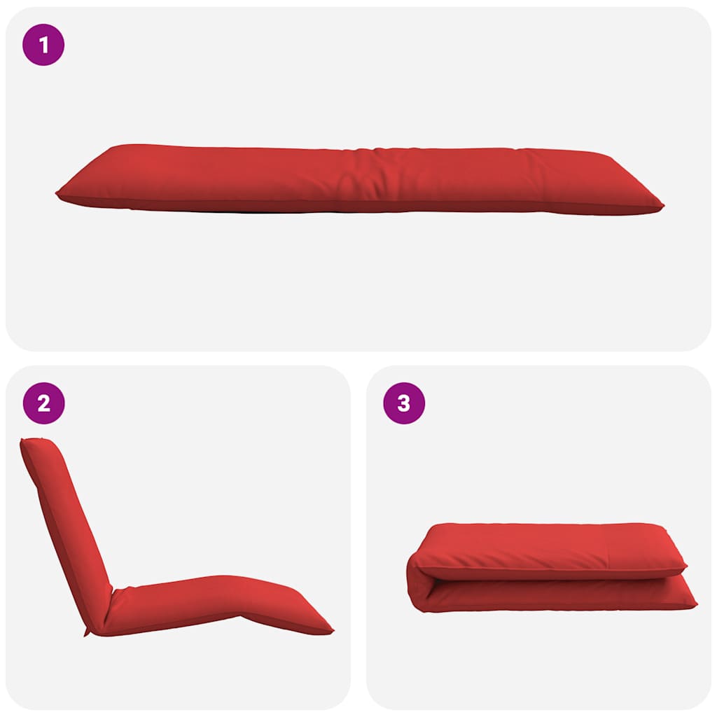 Espreguiçadeira dobrável 175x54x8,5 cm tecido Oxford vermelho