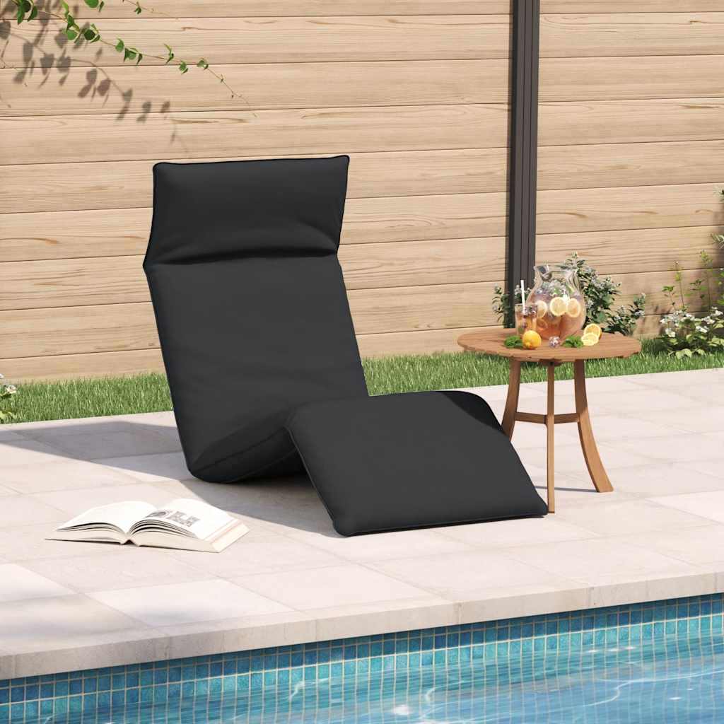 Folding sun lounger 175x54x8.5 cm black Oxford fabric