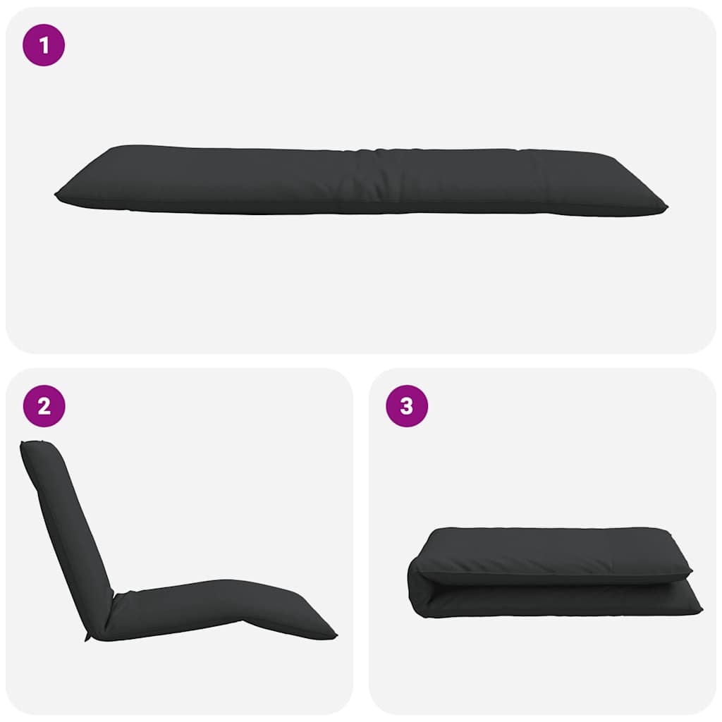 Folding sun lounger 175x54x8.5 cm black Oxford fabric