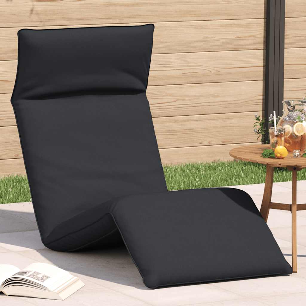 Folding sun lounger 175x54x8.5 cm black Oxford fabric