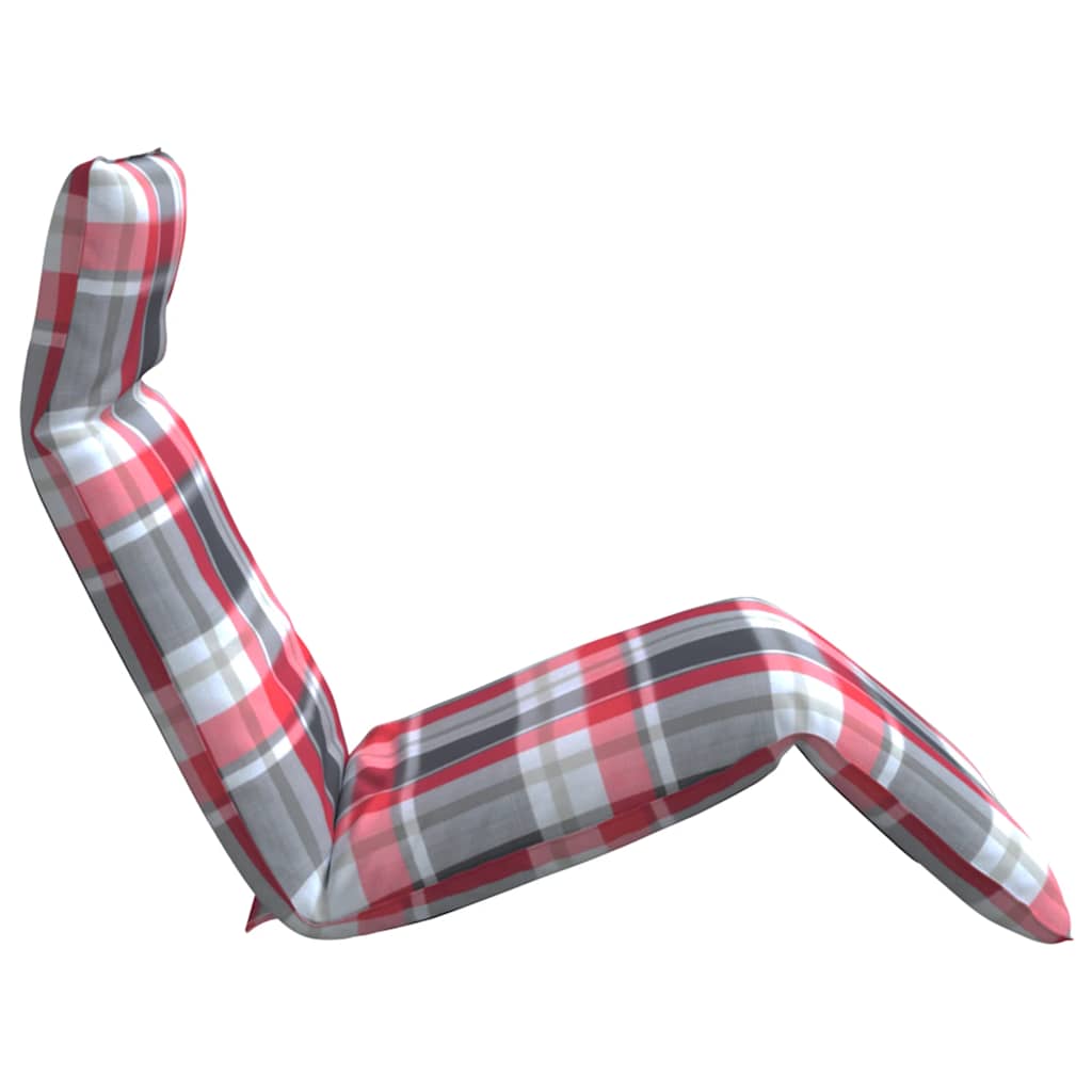 Folding sun lounger 175x54x8.5 cm Red checkered pattern