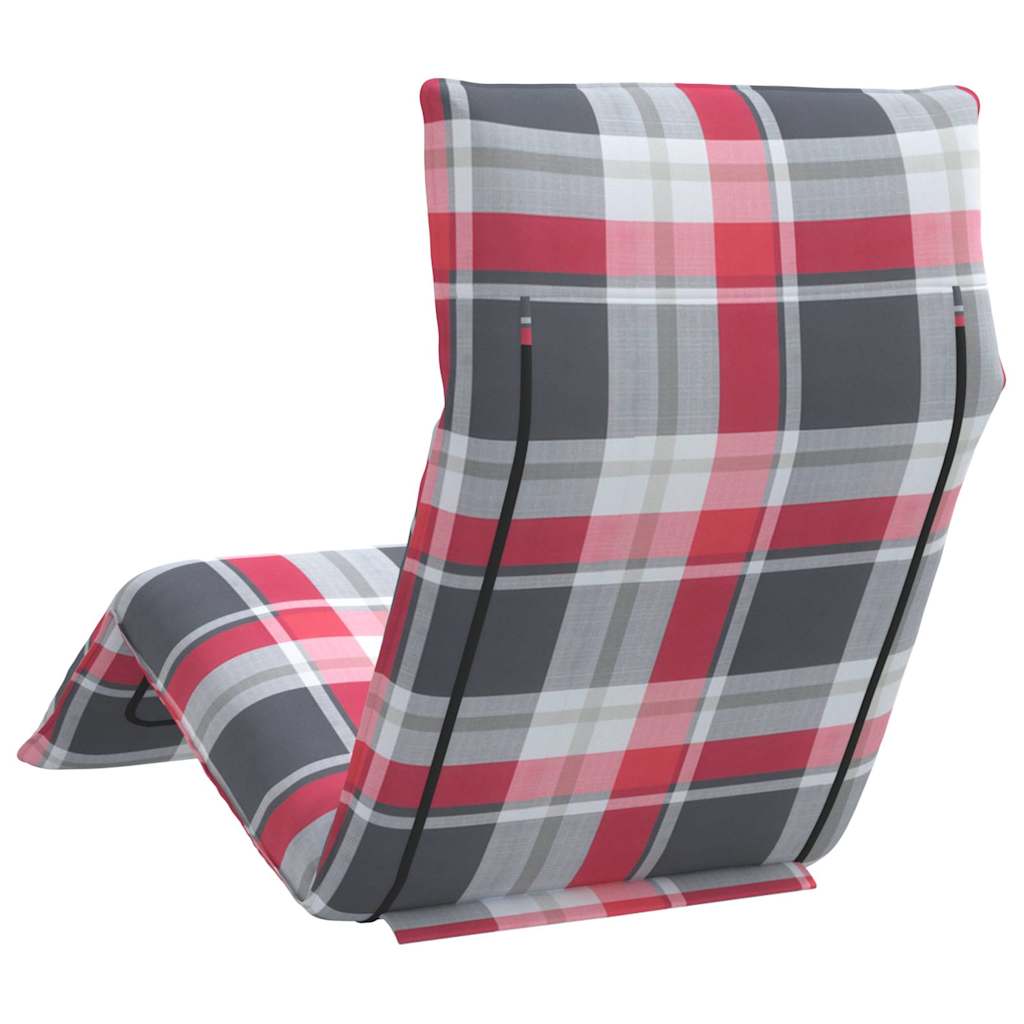 Folding sun lounger 175x54x8.5 cm Red checkered pattern