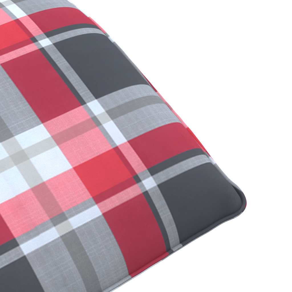 Folding sun lounger 175x54x8.5 cm Red checkered pattern