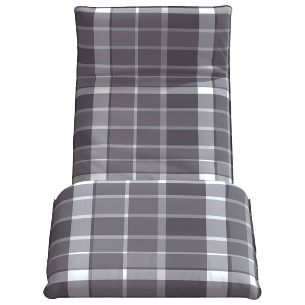 Folding sun lounger 175x54x8.5 cm Grey checkered pattern
