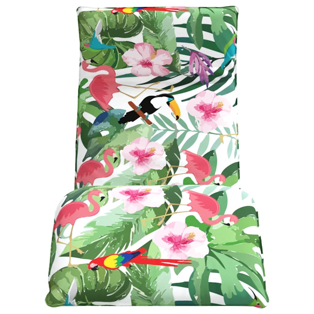 Espreguiçadeira dobrável 175x54x8,5 cm tecido Oxford multicor