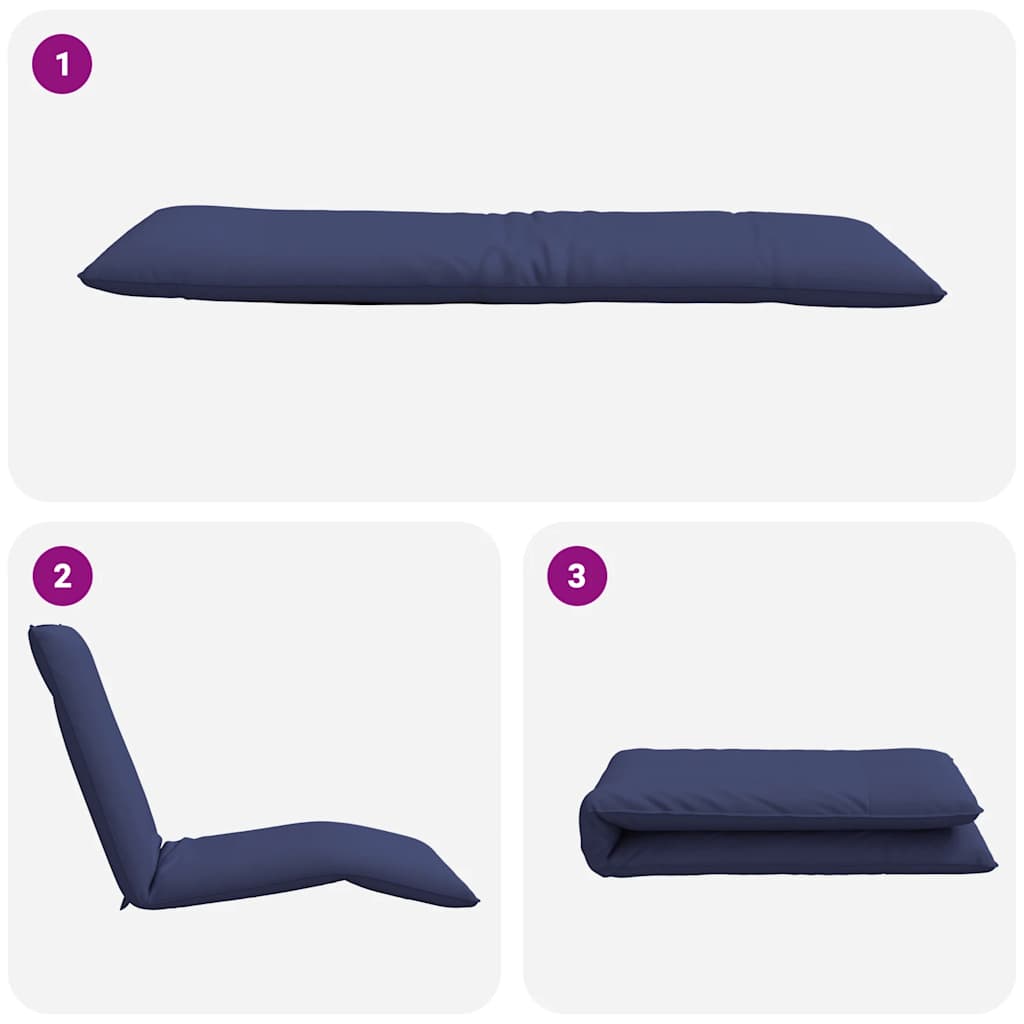 Folding sun lounger 175x54x8.5 cm navy blue