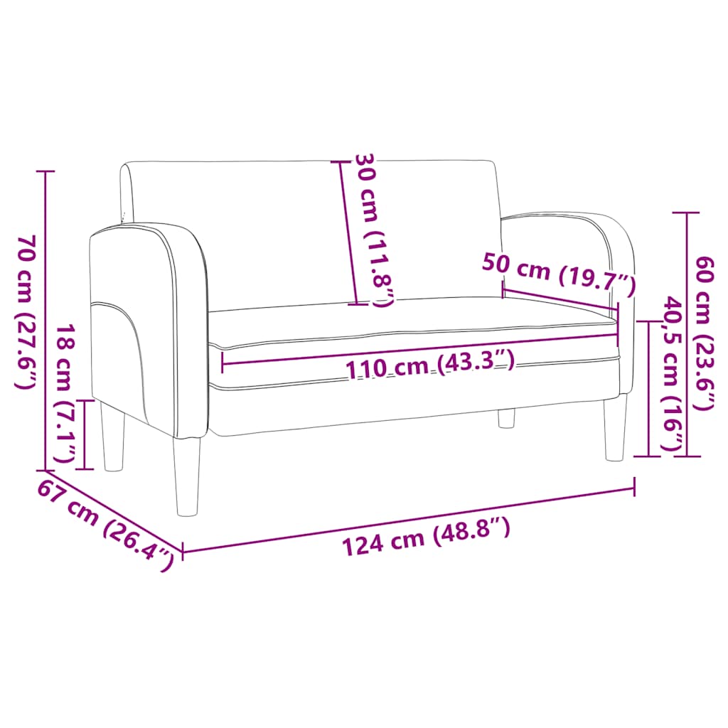 Sofa glove 110 cm cream artificial leather