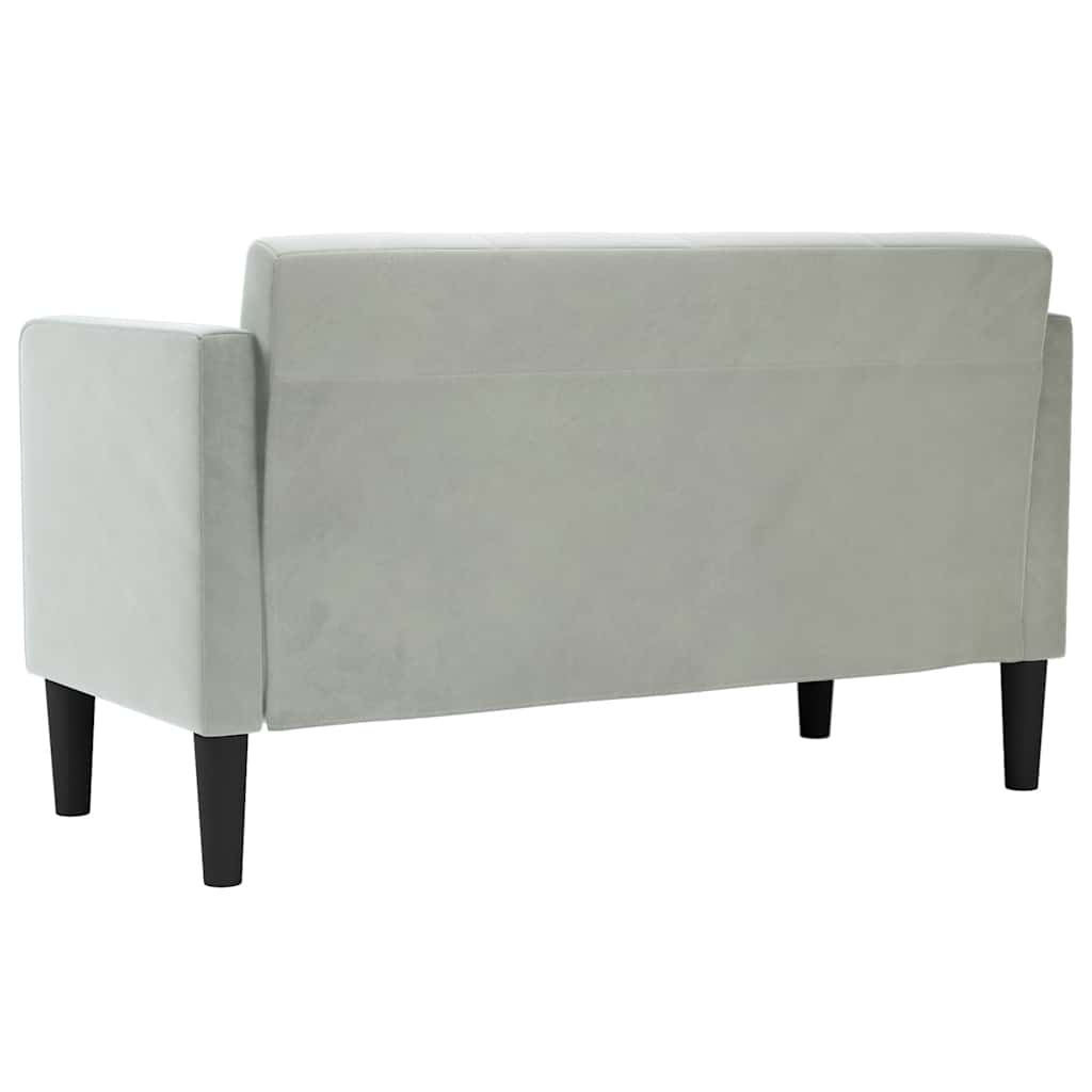 111 cm light grey velvet glove sofa