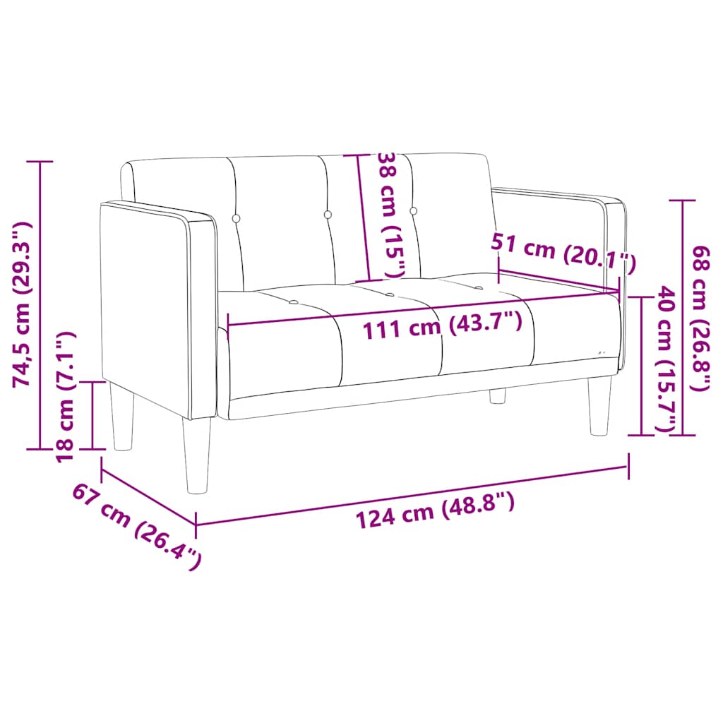 111 cm light grey velvet glove sofa