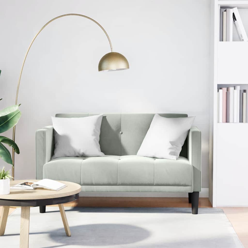 111 cm light grey velvet glove sofa