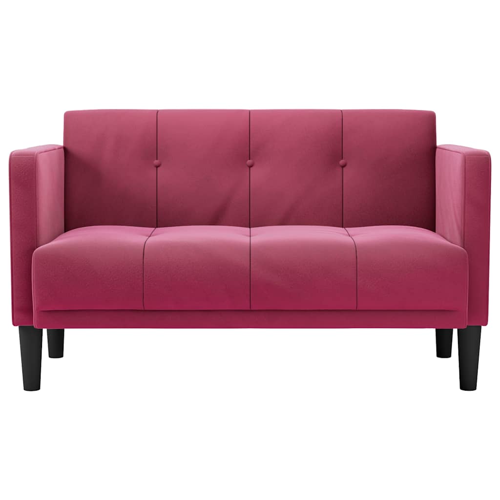 Sofá-luvas 111 cm veludo vermelho tinto
