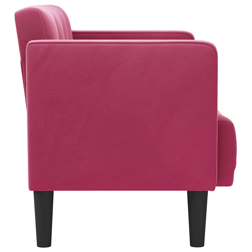 Sofá-luvas 111 cm veludo vermelho tinto