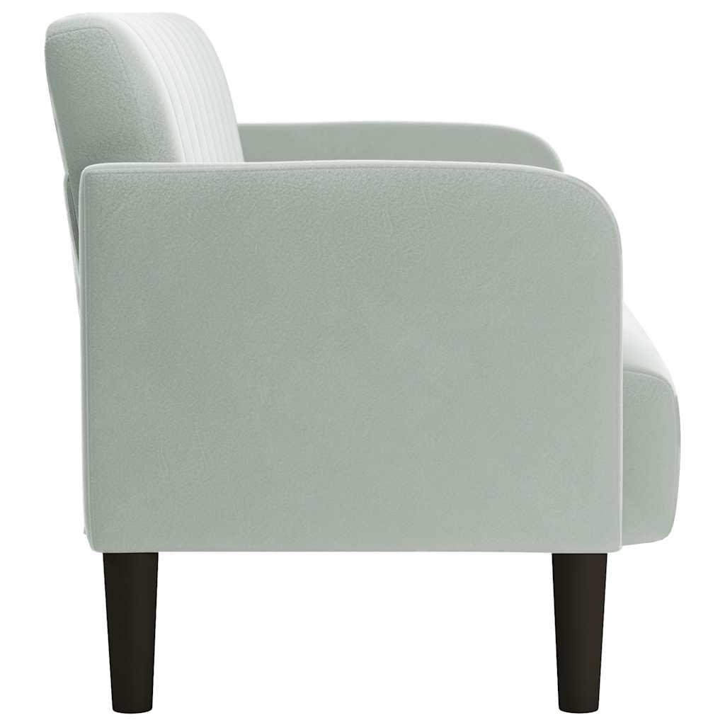 Sofá-luvas 109 cm veludo cinzento-claro